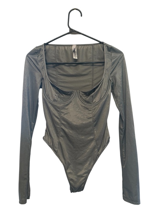 SKIMS Other - SKIMS Metallic Long Sleeve Scoop Bodysuit - Gray Size XS